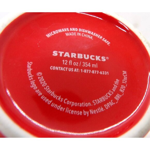 Starbuck's Ceramic 12oz. Red Coffee Mug preowned 2020 - Picture 3 of 3